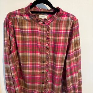 Ruffled Flannel Blouse